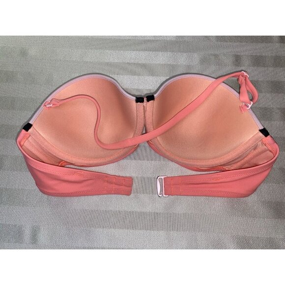 Victoria’s Secret 34D The Flirt Bandeau Colorblock Bikini Top W/Strap Underwire - Picture 11 of 15